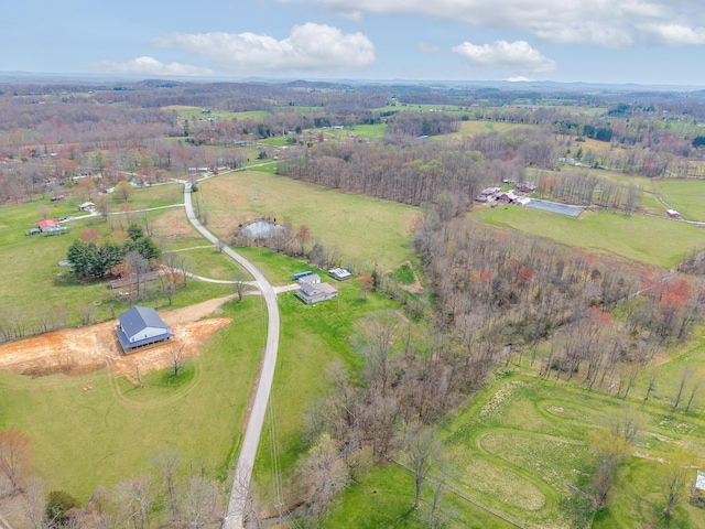 bird's eye view with a rural view
