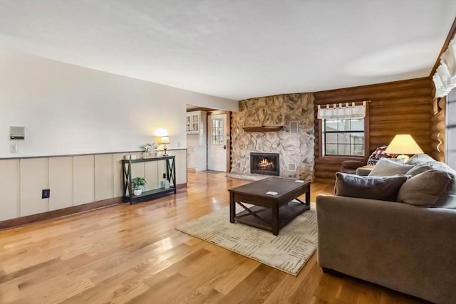 675 Indian Cave Subdivision Rd, Monticello, KY 42633 - living area with light wood finished floors and a fireplace