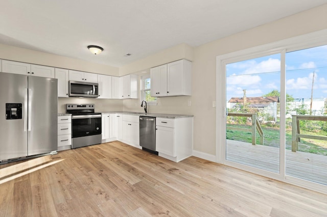 80 Westview Dr, Stanton, KY 40380 - kitchen featuring light wood finished floors, a sink, white cabinetry, and stainless steel appliances
