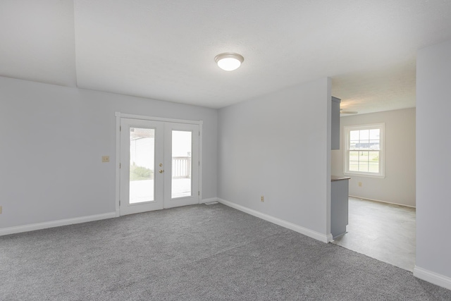 256 Sutton Ln, Lancaster, KY 40444 - empty room featuring french doors, carpet floors, and baseboards