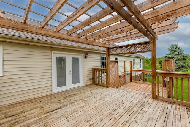 256 Sutton Ln, Lancaster, KY 40444 - wooden deck with french doors and a pergola