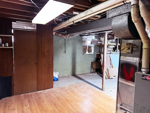 unfinished below grade area with wood finished floors