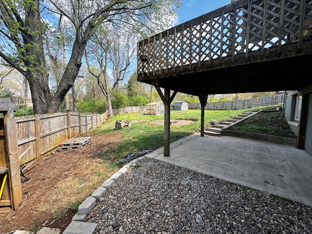 view of yard with a fenced backyard and a patio area