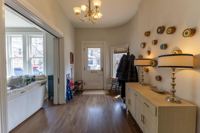 261 N Broadway, Lexington, KY 40507 - entryway with a chandelier and dark wood-style flooring