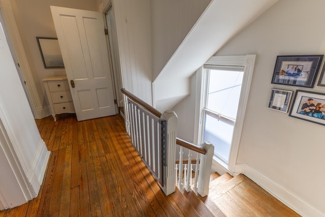 261 N Broadway, Lexington, KY 40507 - hallway featuring an upstairs landing, hardwood / wood-style flooring, and baseboards