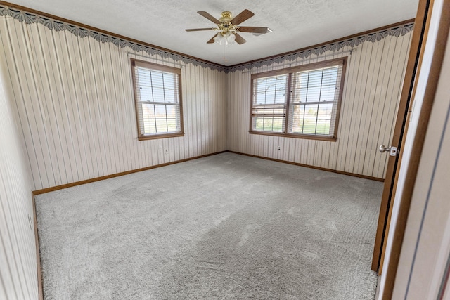 11 Hominy Hill Rd, Nancy, KY 42544 - unfurnished room with baseboards, a ceiling fan, a textured ceiling, and carpet