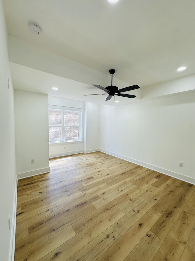 217 Dogwood Ln, Somerset, KY 42503 - empty room featuring light wood-style flooring, recessed lighting, baseboards, and ceiling fan