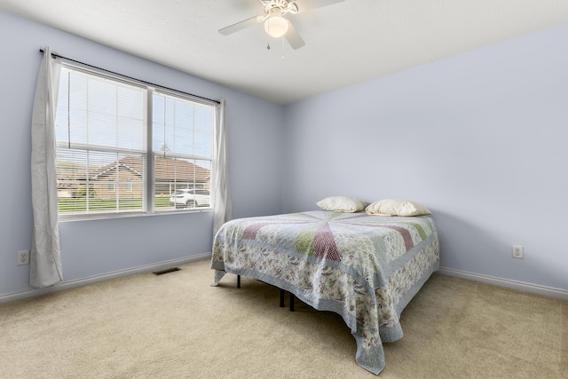 135 Country Acres Dr, Somerset, KY 42503 - carpeted bedroom featuring visible vents, baseboards, and a ceiling fan