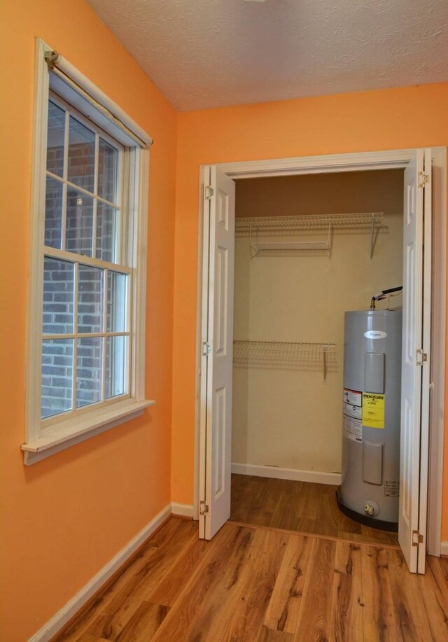 closet featuring electric water heater