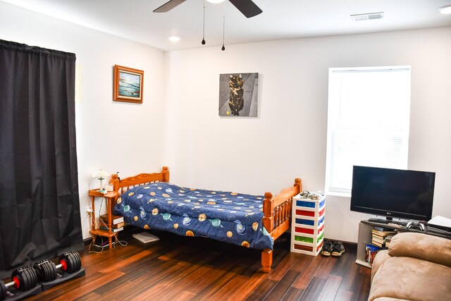 1600 Puncheon Creek Rd, Lawrenceburg, KY 40342 - bedroom with wood finished floors, ceiling fan, and recessed lighting