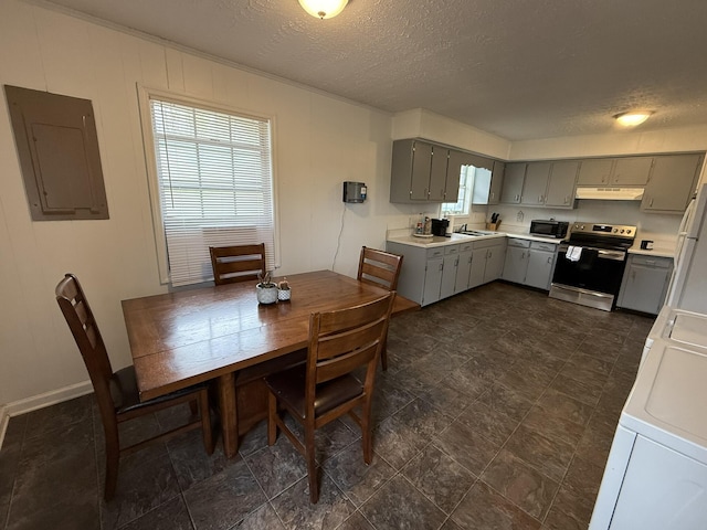 81 Central Union Rd, Albany, KY 42602 - dining space with washer / clothes dryer, a textured ceiling, and electric panel