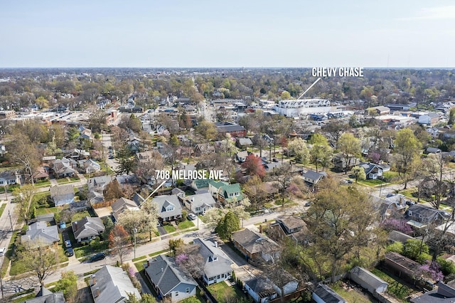 aerial view with a residential view