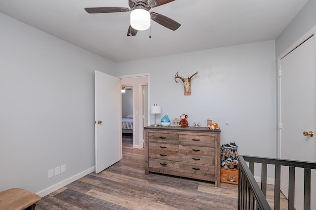 9 Blanche Ave, Williamstown, KY 41097 - bedroom featuring ceiling fan, baseboards, and wood finished floors
