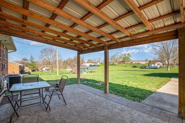 9 Blanche Ave, Williamstown, KY 41097 - view of patio featuring an outdoor structure, outdoor dining area, and central air condition unit