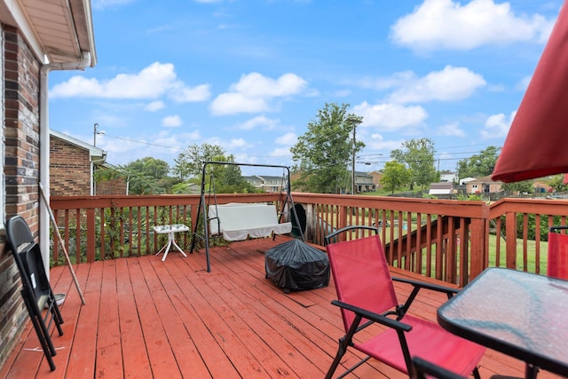 view of wooden deck