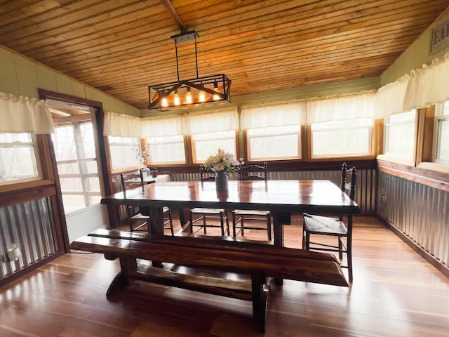 350 Wilderness Ln, Morehead, KY 40351 - dining room with light wood-type flooring and wooden ceiling