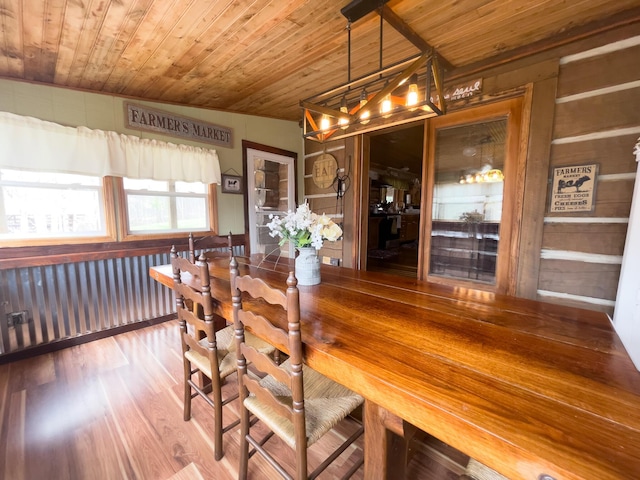 350 Wilderness Ln, Morehead, KY 40351 - dining room featuring wooden ceiling and wood finished floors