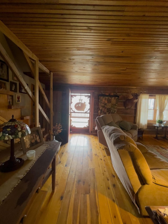 350 Wilderness Ln, Morehead, KY 40351 - living area featuring hardwood / wood-style floors and wooden ceiling
