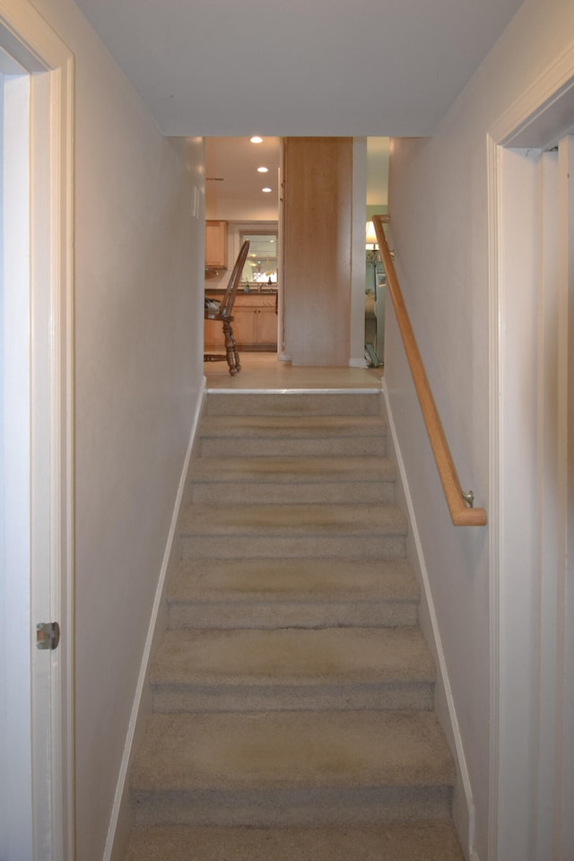 198 Hiawatha Trl, Georgetown, KY 40324 - staircase with baseboards, recessed lighting, and carpet floors