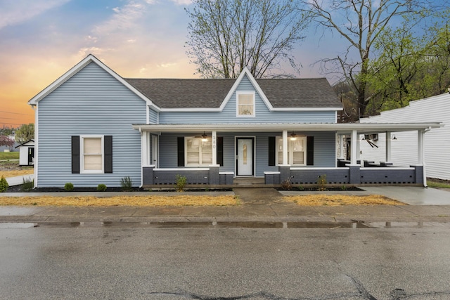 280 Main St, Salt Lick, KY 40371 - view of front of house featuring a porch and roof with shingles