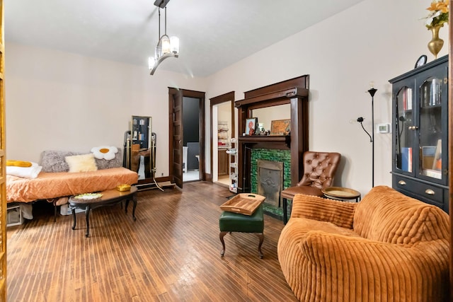 309 W Columbia St, Somerset, KY 42501 - sitting room featuring wood finished floors and a tile fireplace