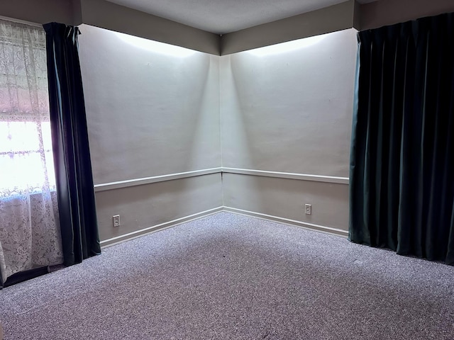 unfurnished room with baseboards and carpet floors