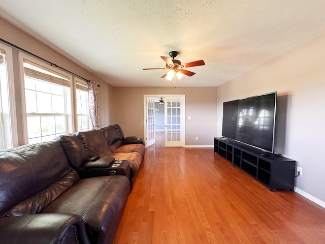 305 Saddle Wood Ct, Berea, KY 40403 - living area with a ceiling fan, wood finished floors, french doors, and baseboards