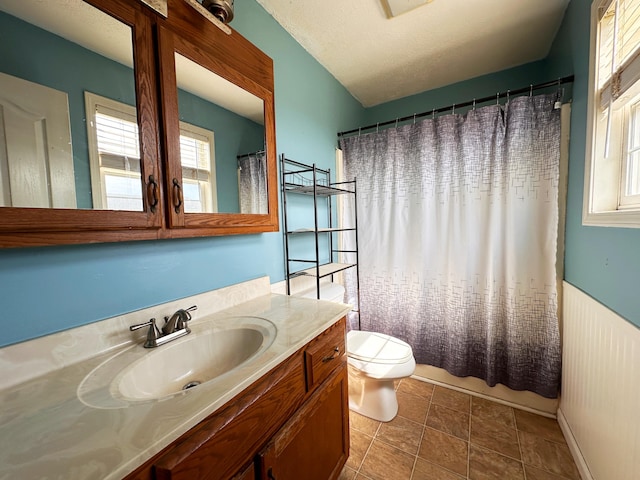 305 Saddle Wood Ct, Berea, KY 40403 - bathroom featuring toilet, shower / bath combo with shower curtain, vanity, and a healthy amount of sunlight