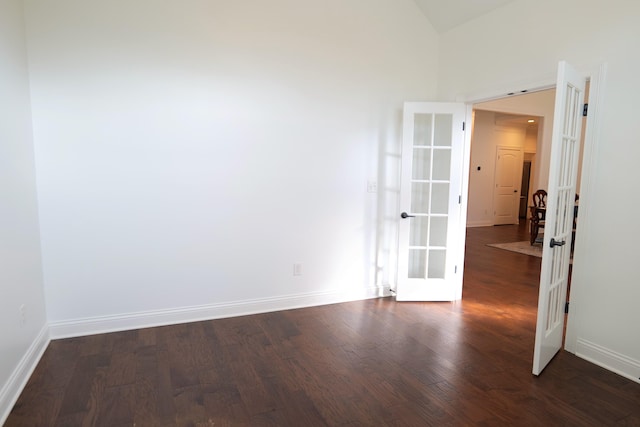 2524 Pascoli Pl, Lexington, KY 40509 - spare room with french doors, wood finished floors, baseboards, and lofted ceiling