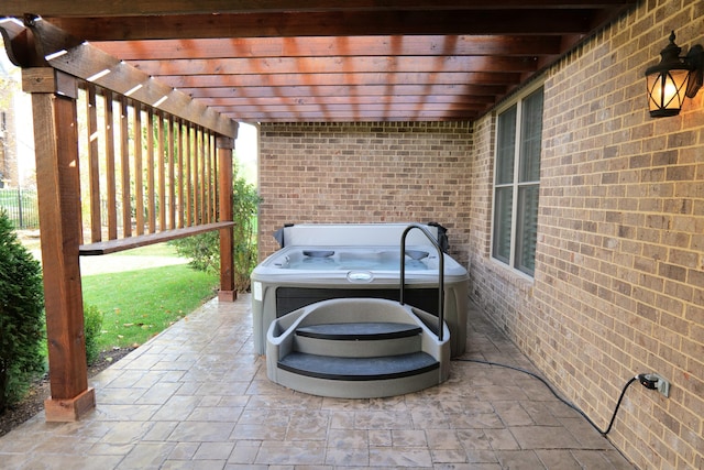 2524 Pascoli Pl, Lexington, KY 40509 - view of patio / terrace with a hot tub and a pergola