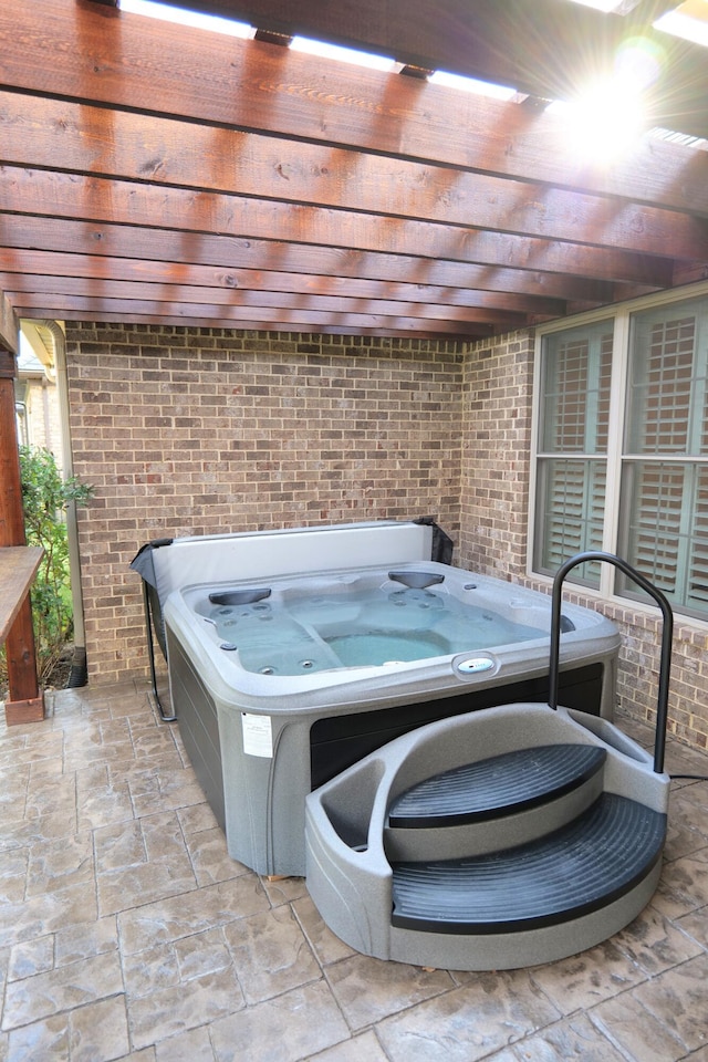2524 Pascoli Pl, Lexington, KY 40509 - view of patio with a hot tub and a pergola