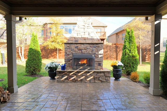 2524 Pascoli Pl, Lexington, KY 40509 - view of patio featuring an outdoor stone fireplace