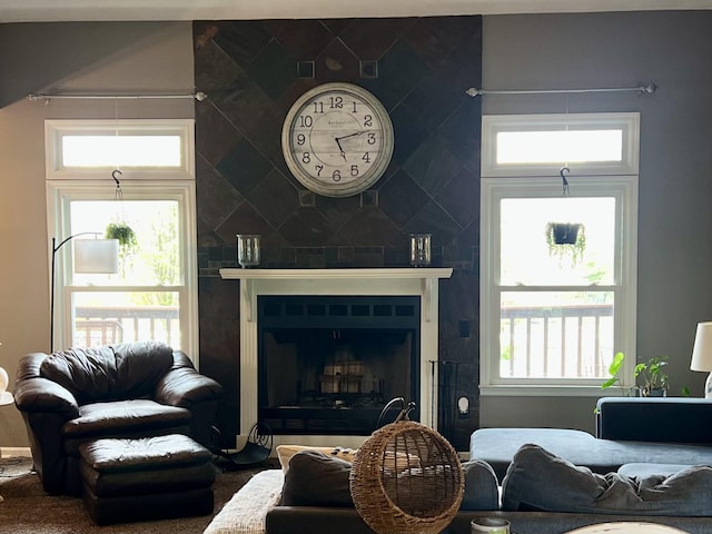 111 Keystone Dr, Richmond, KY 40475 - living area featuring a fireplace and a healthy amount of sunlight