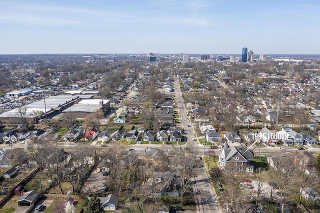 drone / aerial view with a residential view