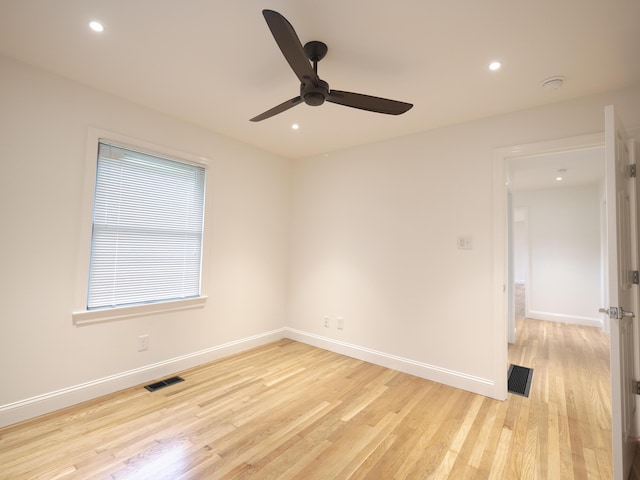 748 Wellington Way, Lexington, KY 40503 - spare room with ceiling fan, visible vents, recessed lighting, light wood finished floors, and baseboards
