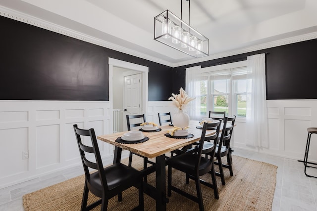 211 Eric Dr, Richmond, KY 40475 - dining room with a decorative wall, ornamental molding, and a wainscoted wall