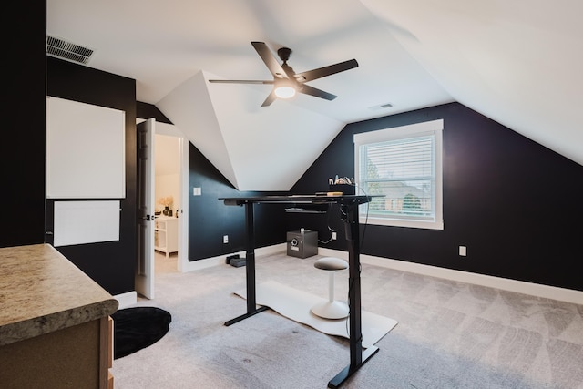 211 Eric Dr, Richmond, KY 40475 - office space featuring light colored carpet, ceiling fan, baseboards, and visible vents