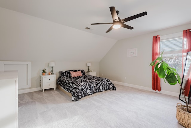 211 Eric Dr, Richmond, KY 40475 - bedroom with baseboards, lofted ceiling, visible vents, and carpet