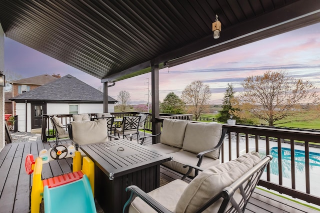 211 Eric Dr, Richmond, KY 40475 - wooden terrace featuring an outdoor pool and outdoor lounge area