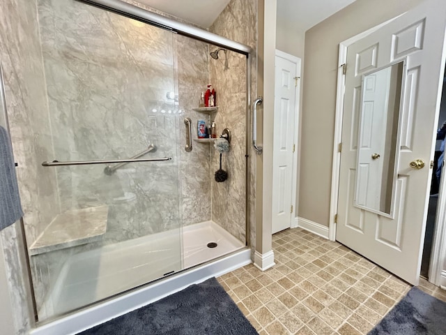 199 Newport Ln, Berea, KY 40403 - bathroom featuring a shower stall and baseboards