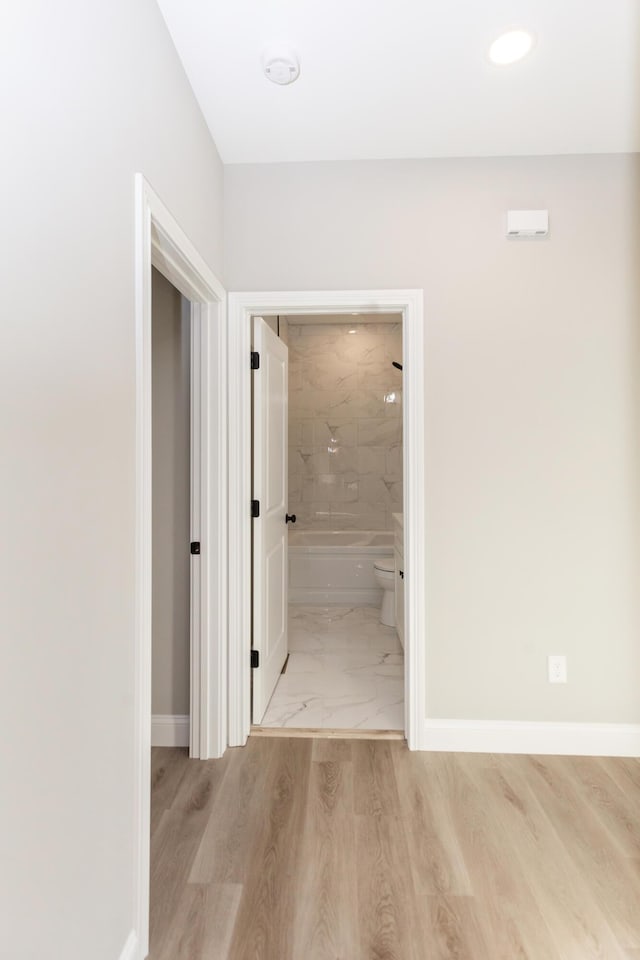 437 Boones Creek Rd, Lancaster, KY 40444 - corridor with marble finish floor, baseboards, and recessed lighting