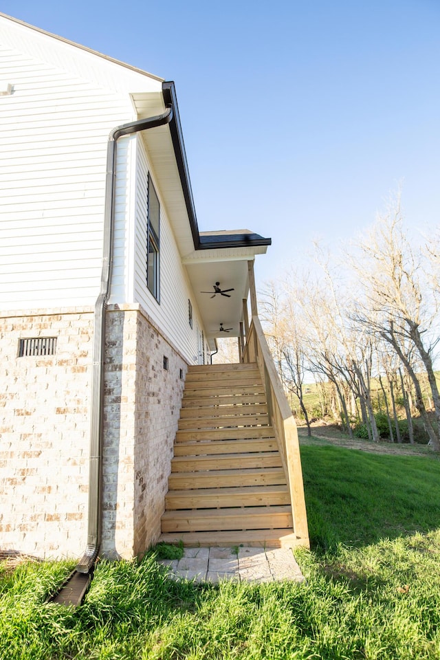 437 Boones Creek Rd, Lancaster, KY 40444 - view of home's exterior with stairway and a lawn