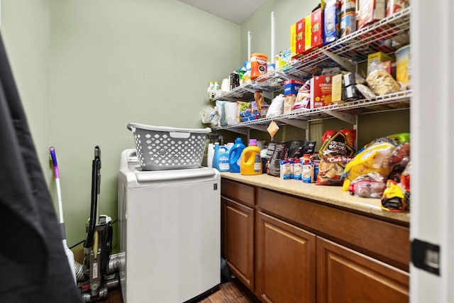 88 Hawkins Ln, Clay City, KY 40312 - washroom with washer / dryer, laundry area, and wood finished floors