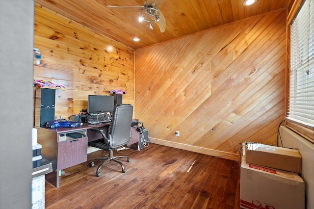 88 Hawkins Ln, Clay City, KY 40312 - home office with wood walls and a ceiling fan