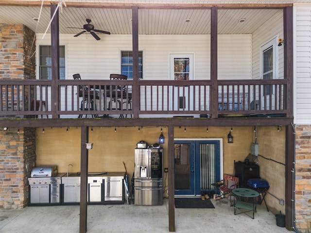 88 Hawkins Ln, Clay City, KY 40312 - back of house with ceiling fan and exterior kitchen