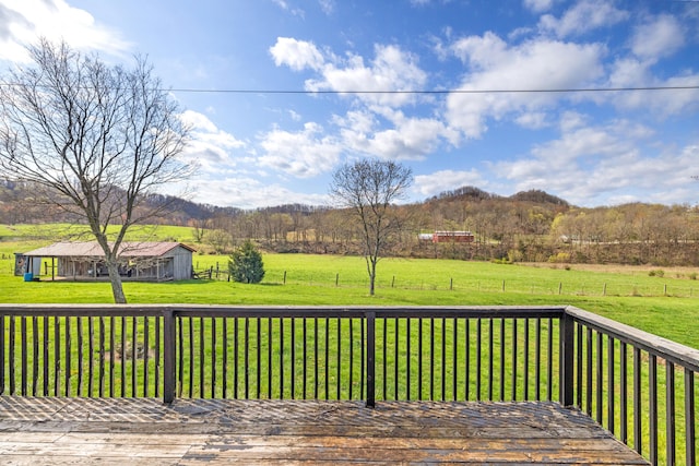 5245 US-68 W, Gravel Switch, KY 40328 - wooden terrace with a lawn and a view of countryside