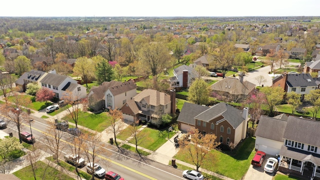 aerial view with a residential view