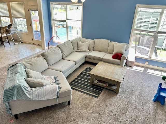100 Barry Rd, Georgetown, KY 40324 - living room with tile patterned floors, baseboards, and carpet floors