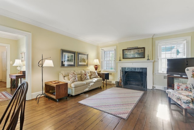216 Ridgeway Rd, Lexington, KY 40502 - living room featuring a tiled fireplace, plenty of natural light, and hardwood / wood-style floors