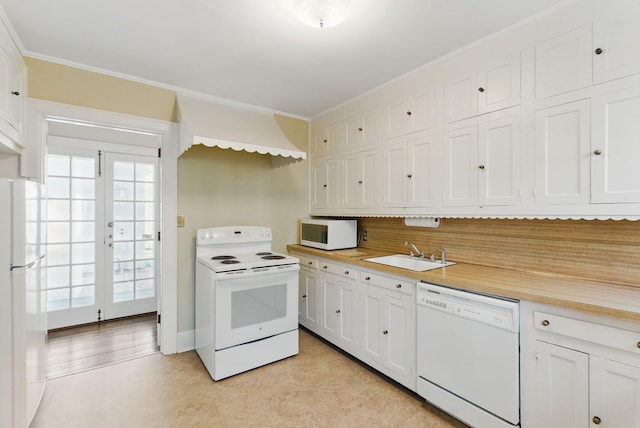 216 Ridgeway Rd, Lexington, KY 40502 - kitchen with a sink, light countertops, white appliances, and white cabinets
